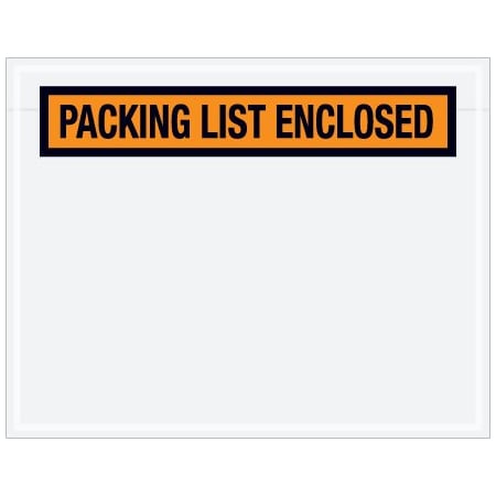 Bsc Preferred 7 x 5-1/2'' Orange Panel-Face ''Packing List Enclosed'' Envelopes, 1000PK BUY00027161